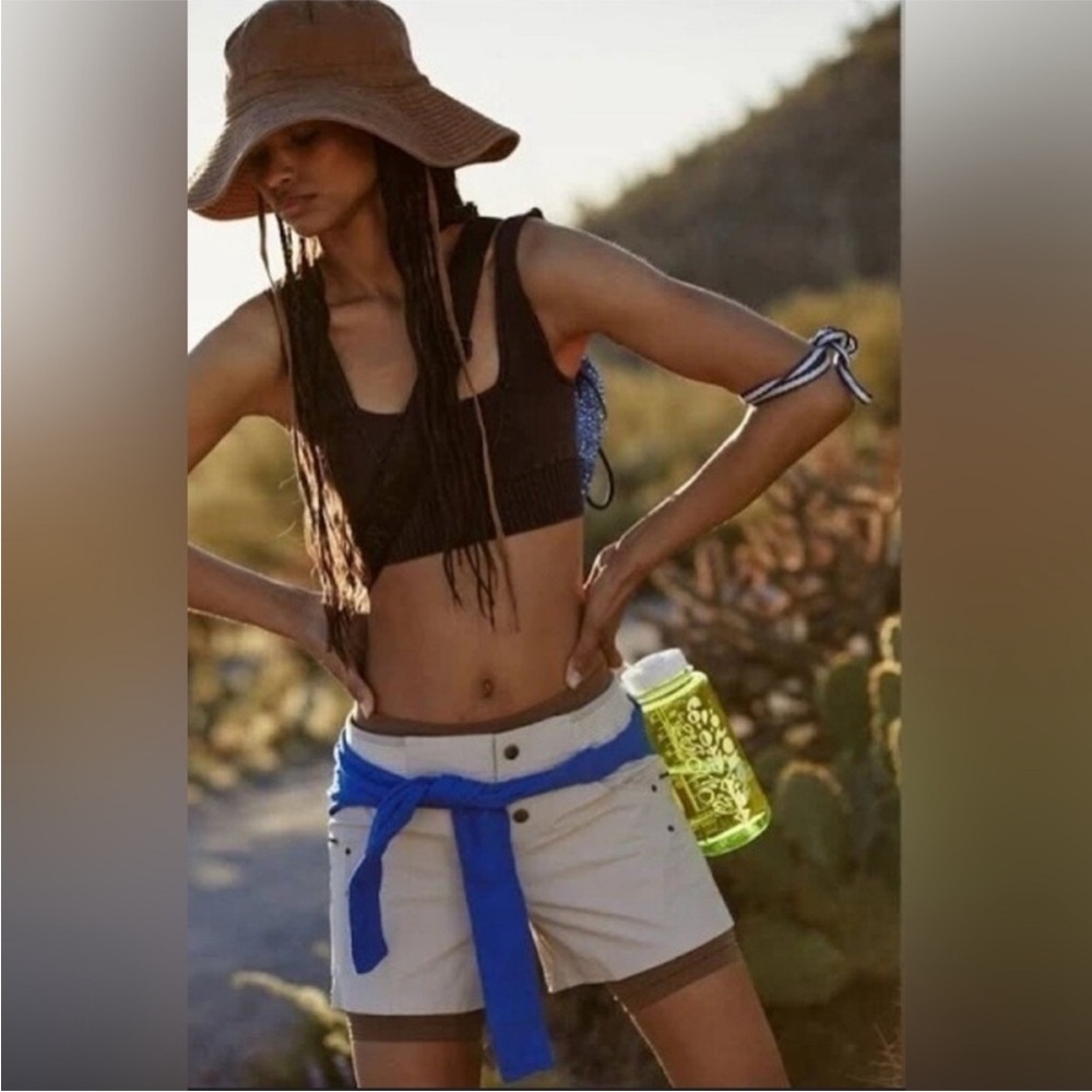 Free People Movement Cascade Shorts in Cream